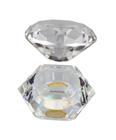 minkissy Nail Art Crystal Cup Glass Jars Cosmetics Manicure Glass Container Cream Glass Jar Nail Polish Glass Jar Lipstick Glass Jar Nail Art Glass Container Diamond Hand Model 6.5x8cm As Shown