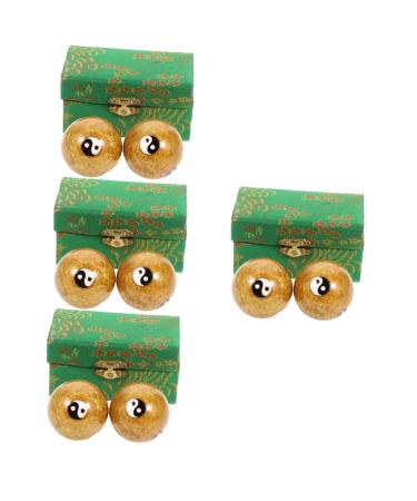 Healvian 8 STK Massage globe Fitness massage balls Small baoding balls Roll balls made of metal roller roller Massage Balls for the hands rolls health ball old cloisonn aemille hand