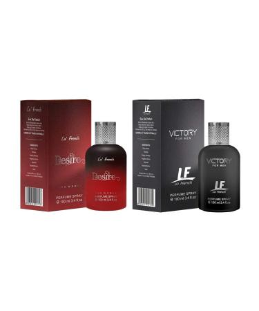 L A French Victory & Desire Perfume Combo for Men & Women | 100ml + 100ml Eau De Parfum | Long Lasting Luxury Fragrance Set | Premium Scent | Perfume Gift Set (Pack of 2)