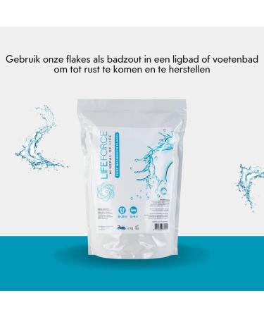 The Magnesium Company BV Lifeforce Magnesium Flakesbath salts 2 kg Pure Zechstein Magnesium chloride 100 natural and pure - Buy Online on GoSupps.com