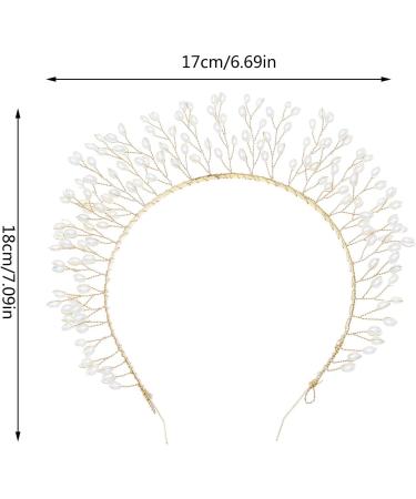 amangul Bridal Leaf Crowns Headband Bridal Pearls Tiaras Headpiece for Wedding Prom Festival Bridesmaid Hair Accessory(Leaf Silver) - Buy Online on GoSupps.com