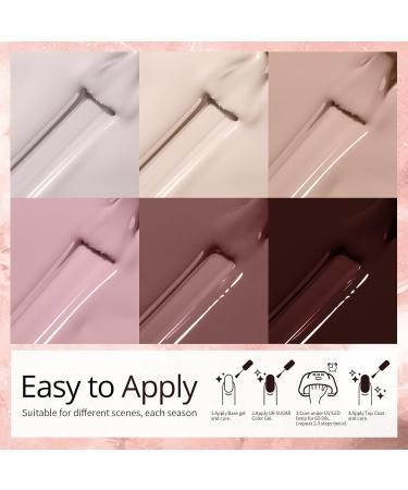 Ur Sugar UV Nail Polish Set - 6 Nude Brown Gel Colors for DIY Nail Art | Perfect for Valentine's Day Weddings & Parties - Buy Online on GoSupps.com