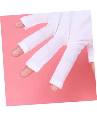 VINTORKY 1 Pair Manicure Glove Anti Uv Glove Half-Finger Gloves Nail Cotton Glove Silicone Ear Display Chinese Wooden Pillow Uv Shield Glove Anti-uv White - Buy Online on GoSupps.com