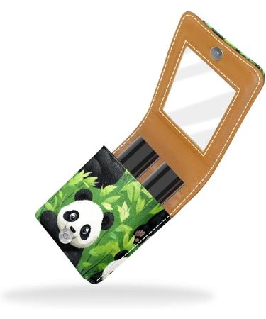 Travel Lipstick Organizer Case - Portable Makeup Bag with Mirror & Panda Bear Design | Perfect for International Shipping - Buy Online on GoSupps.com