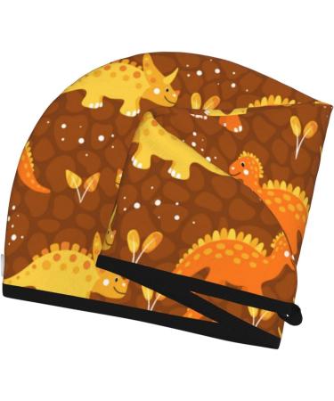 Dinosaurs & Leaves Microfiber Hair Towel | Super Absorbent Coral Velvet Wrap for Women - Perfect for Long Curly & Thick Hair - Buy Online on GoSupps.com