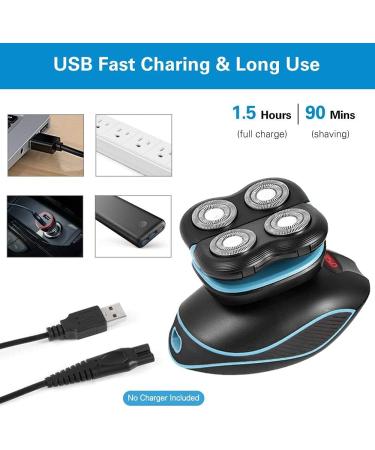 Head Shaver IPX7 Waterproof Electric Razor Men Head Shavers for Bald Men Cordless Rechargeable Bald Head Shaver Wet/Dry Head Razor All-in-One 5D Rotary Shaver Grooming Kit (Blue) - Buy Online on GoSupps.com