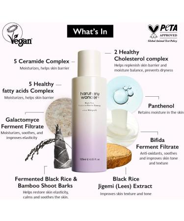 Buy Haruharu Wonder Black Rice Probiotics Barrier Essence 4.05 fl. oz - Strengthen Skin Barrier Moisturizing Toner with Ceramides & Fermented Ingredients - Buy Online on GoSupps.com