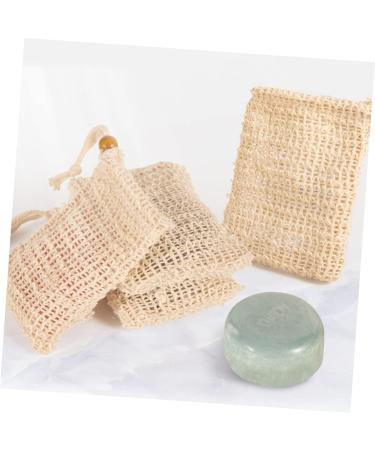 Baluue 4pcs Handmade Soap Bag Small Mesh Bag Drawstring Shower Bag Mesh Storage Bags Cotton Linen White - Buy Online on GoSupps.com