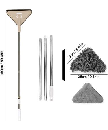 Mini Triangle Deep Cleaning Mop - 360 Degree Rotatable Window Cleaner for Glass, Roofs, and Cars - Adjustable, Multifunctional Mop with Extra Long Pole - Buy Online on GoSupps.com