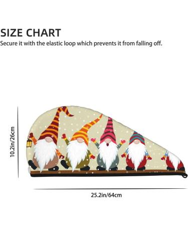 Christmas Gnomes Microfiber Hair Towel | Soft Absorbent Quick Dry Wrap for Long Curly Hair - Perfect Holiday Gift - Buy Online on GoSupps.com