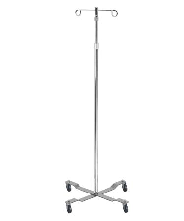 Economy I.V. Pole - 4 Leg with Removable Top and 2 Hook