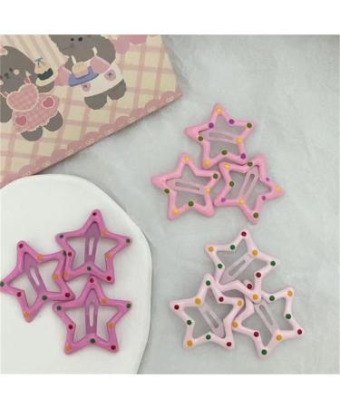 hgnxa 5 pairs Hair Clip Star Snap Clip For Girl Star Hair Clip For Kid Star Barrettes Bangs Clip Side Clip Star Hairpin Light pink - Buy Online on GoSupps.com