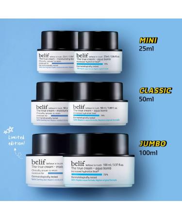 belif True Cream Aqua Bomb Duo Set | Lightweight Moisturizer for Combination Skin | Antioxidant-Rich Daily Face Cream | Hydrating K Beauty Skincare | 5.07 Fl Oz - Buy Online on GoSupps.com