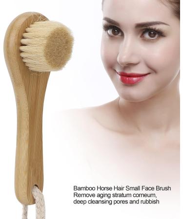 Manual Face Brush Portable Wooden Soft Bristles Cleansing Facial Brush for Facial Body Massage Cleaning Care - Buy Online on GoSupps.com