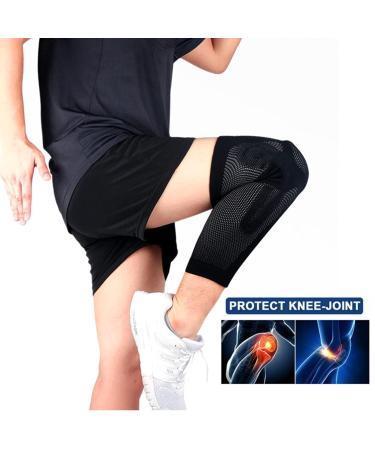 High-Performance Knee Compression Sleeve with Patella Gel Pad & Stabilizers - Men's & Women's Support for Running Gym Arthritis & Recovery - Black Medium - Buy Online on GoSupps.com