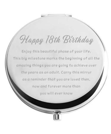 Zuo Bao 18th Birthday Compact Mirror Adult Birthday Gift Happy 18th Birthday Makeup Mirror 18 Year Old Birthday Gifts for Her (Happy 18th Birthday) - Buy Online on GoSupps.com