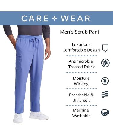 Care+Wear Men's 7-Pocket Straight Leg Scrub Pants - Moisture Wicking, Ultra-Soft, Wrinkle-Resistant - Black, Size Medium - Buy Online on GoSupps.com