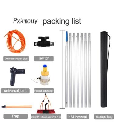 Water Fed Pole Kit 36ft Length Water Fed Brush w/Squeegee 11m Water Fed Cleaning System 3-in-1 Aluminum Outdoor Window Cleaner Hose Cleaning Tool for Window Glass 35cm Brush Head 9M/30FT - Buy Online on GoSupps.com