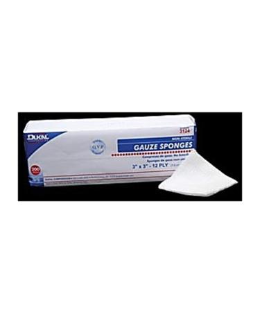 Dukal DUK 4122-100 Woven Cotton Gauze Non-Sterile 12-ply 4" Width 4" Length (Pack of 2000)