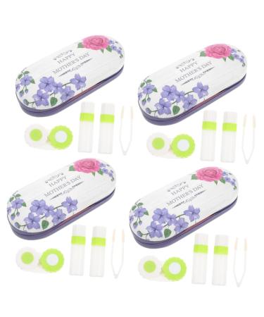 Solustrie 4 sentences double -layer glasses case double -layer storage case glass container for terrarium travel accessories contact lens solution portable contact holder professional glasses case