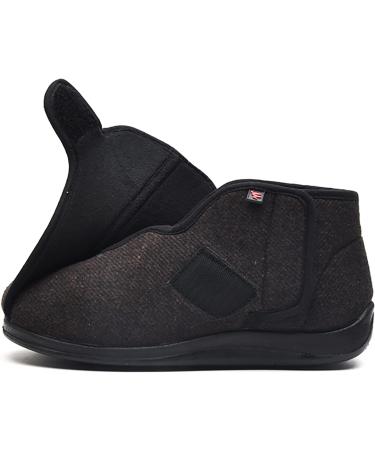 Women's Cozy Memory Foam Diabetic Slippers - Wide Width Adjustable Warm Furry Shoes with Arch Support for Plantar Fasciitis - Anti-Slip Sole - Brown (Size 41) - Buy Online on GoSupps.com