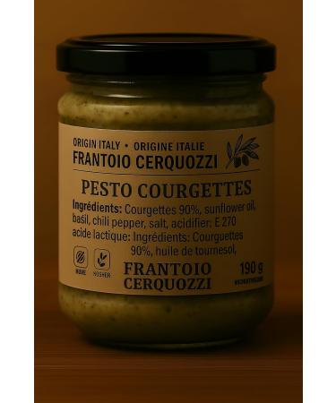 Frantoio Cerquozzi Zucchini Pesto Sauce 100% Italian Vegan & Gluten-Free Contains 90% Zucchini Imported Directly From Italy