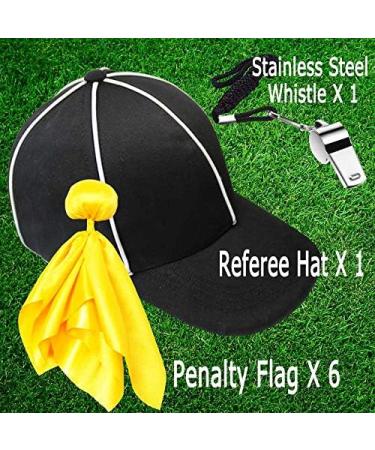 Six Senses Media Penalty Flag Football Flags Set with Referee Hat, Whistle and Lanyard - Perfect for Football Games and Parties - Buy Online on GoSupps.com