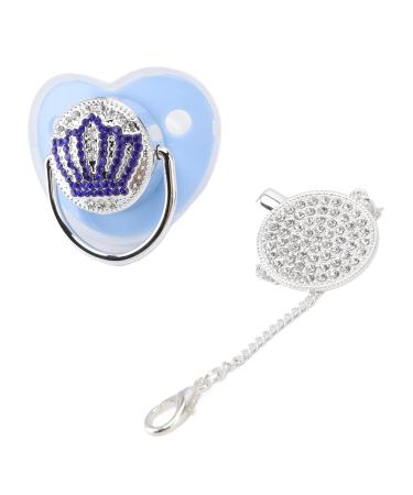 Bling Baby Pacifier - Ultra Soft Silicone Baby Soother with Chain Clip for Weaned Babies | Portable & Comfortable (Blue M) - Buy Online on GoSupps.com