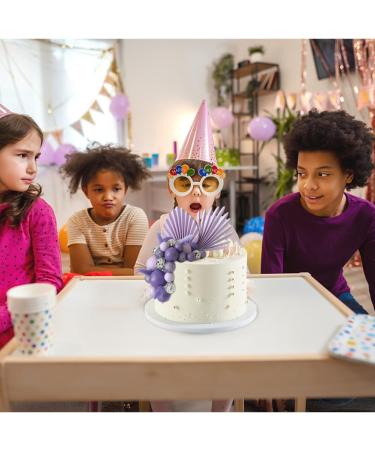 34 Pcs Purple Balls Cake Toppers Baking Ornament Palm Leaves Cake Decorations For Birthday Wedding Baby Shower Party Supplies - Buy Online on GoSupps.com