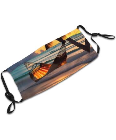 Buy Zyvia Sunset Beach Hammock Adult Pleated Mask - 5-Layer Protection Activated Carbon Filter Soft & Breathable | International Shipping Available - Buy Online on GoSupps.com
