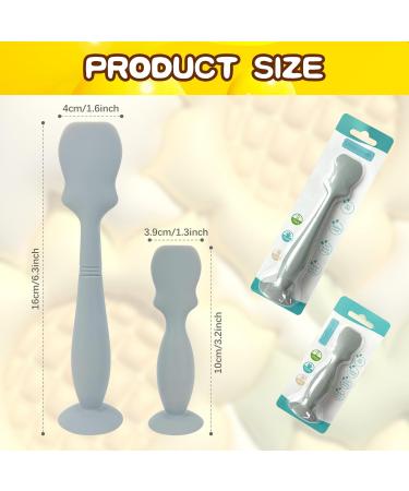 2Pack Silicone Diaper Cream Spatula Soft Diaper Cream Applicator with Suction Base Stand Reusable Diaper Rash Cream Brush for Newborn Baby(Gray) - Buy Online on GoSupps.com