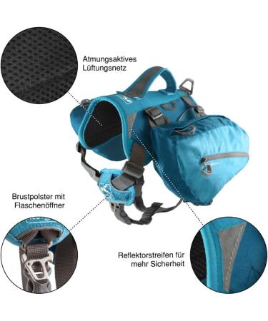 Kurgo Big Baxter Dog Backpack | Dog Saddle Bag for Hiking | Fits Dogs 22-50kg | Red - Buy Online on GoSupps.com