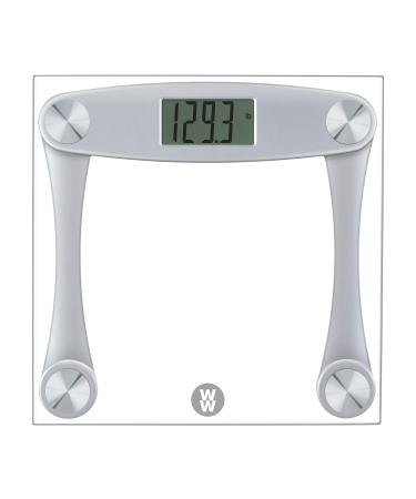 WW Scales by Conair Digital Glass Bathroom Scale 400 Lbs. Capacity Silver Frame