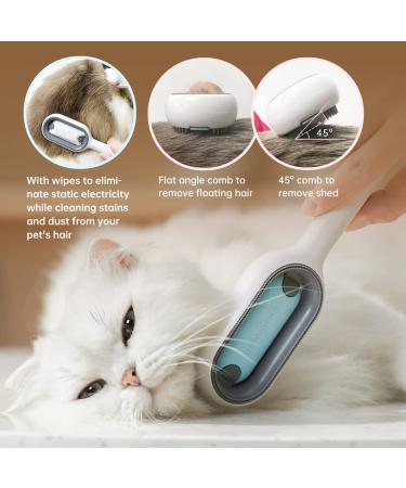 Petgravity Self Cleaning Slicker Brush for Short-Haired Cats - Grooming Tool for Undercoat Mats and Tangled Hair - Blue - Buy Online on GoSupps.com