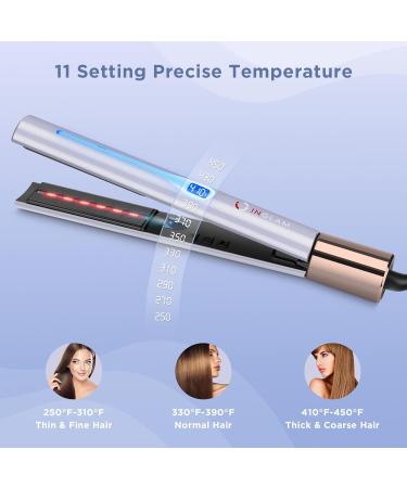 IG INGLAM Titanium Flat Iron Hair Straightener | 1 Inch Curling Iron | Infrared Negative Ionic | Adjustable Temp 250 F-450 F | Dual Voltage 110-240V | Perfect Gift in Light Purple - Buy Online on GoSupps.com
