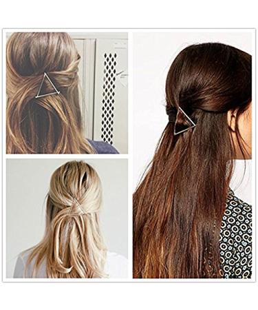 Geometric Triangle Hair Clip - Minimalist Hollow Metal Hairpin in Gold and Silver - Buy Online on GoSupps.com