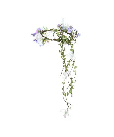 DreamLily Lavender Boho Wedding Floral Crown - Flower Girl Hair Wreath DFS28 - Buy Online on GoSupps.com