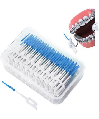 TSHAOUN 200 Interdental Brushes - Perfect for Tight Spaces | Portable Oral Care & Dental Floss Sticks (Blue) - Buy Online on GoSupps.com