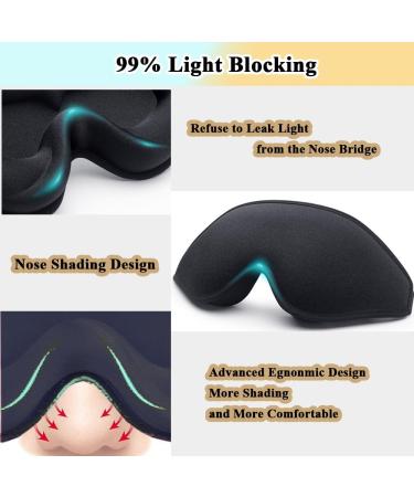 Black Eye Mask for Lash Extensions | Light Blocking 3D Sleep Mask for Men & Women | Adjustable Eye Covers for Travel Yoga & Relaxation - Buy Online on GoSupps.com
