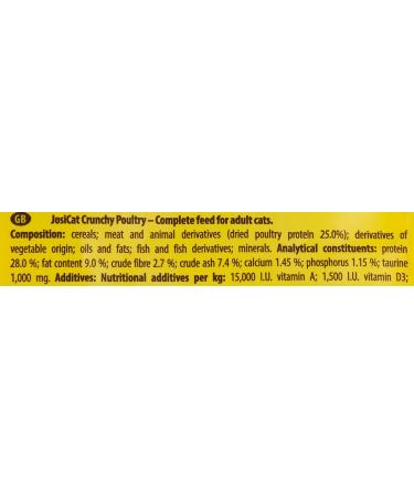 Josicat Crunchy Poultry - Premium Dry Cat Food (7 x 650g) | 4.55 kg Cardboard Pack | International Shipping - Buy Online on GoSupps.com