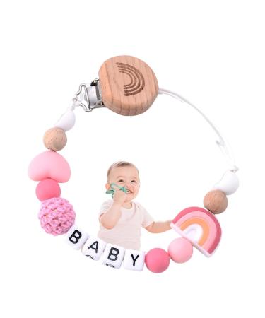 Buy Cute Baby Dummy Clip - Soft Silicone Pacifier Holder Chain in Pink | Perfect Baby Gifts - International Shipping Available - Buy Online on GoSupps.com