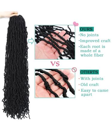 7 Packs 36 Inch Faux Locs Crochet Hair for Black Women - Pre-looped Long Goddess Locs Crochet Braids - Curly Wavy Braiding Hair Extension (1B) - Buy Online on GoSupps.com