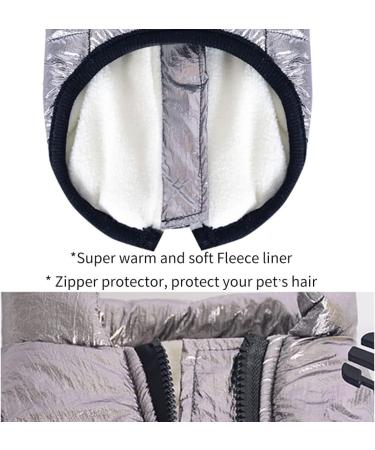Warm 2-in-1 Dog Winter Coat & Vest - Padded Jacket for Small Dogs Cats & Puppies - Cold Weather Outdoor Clothing Size L Silver - Buy Online on GoSupps.com