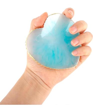 Sibba Resin Nail Art Palette Nail Mixing Palette Polish Color Mixing Plate Golden Edge Nail Holder Display Board Heart Shape Cosmetic Mixing Tools (Blue) - Buy Online on GoSupps.com