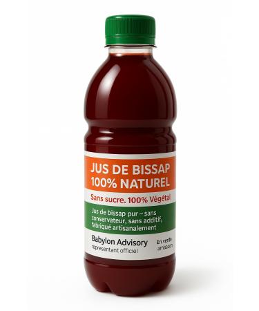 Lot de 3 Pur Jus de Bissap 100% naturel Babylon Advisory | Boisson artisanale ivoirienne | Sans sucre additif ni conservateur | Riche en vitamine C | Vegan & co-responsable | 3x500ml