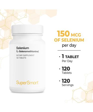 Supersmart L-Selenomethionine 200mcg - Potent Antioxidant for Immune Support - 120 Tablets | Non-GMO & Gluten Free - Buy Online on GoSupps.com