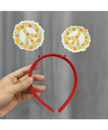 TOOBIT Hippie Headband Flower Hair Hoop - Green Flowers for Women | 70's Theme Love and Peace Accessories for Hippie Groovy Party - Buy Online on GoSupps.com