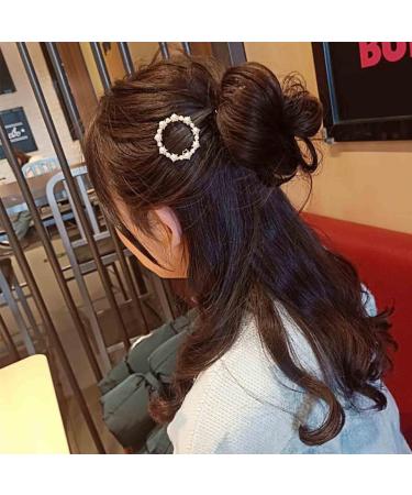 Yheakne Boho Pearl Hair Clip Gold Pearl Hairclips Vintage Square Hair Pins Decorative Bobby Pin Geometry Hair Accessories for Women and Girls Gifts (Circle) - Buy Online on GoSupps.com