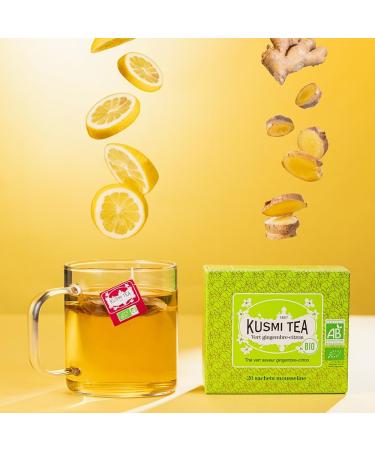 Kusmi Tea - Th Vert gingembre-citron Bio - Bo te th de 20 sachets mousseline - 40g - Buy Online on GoSupps.com