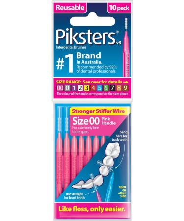 Piksters Interdental Brushes Size 00 Pink Handle 10 Pack - 10 Count - Buy Online on GoSupps.com